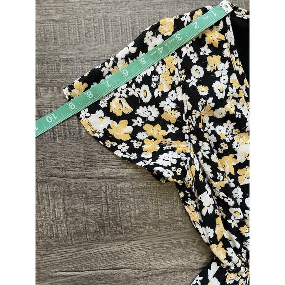 Abercrombie & Fitch Floral High-Low Flare Midi Dress Pocket Boho Bohemian XS - Picture 13 of 15